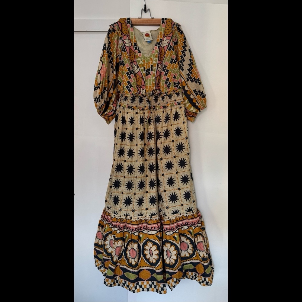 FARM Rio Tropical Sunshine V-neck Maxi Dress, US 1X, Never worn